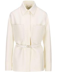 Fendi - Belted Button-Down Jacket - Lyst