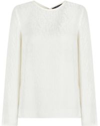 ARMANI EXCHANGE - Semi-Sheer Long-Sleeve Top - Lyst