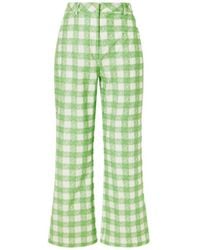 Rosie Assoulin - Classic Plaid High-Waisted Straight-Leg Pants - Lyst