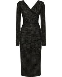 Dolce & Gabbana - Polka-Dot Printed Midi Tulle Dress - Lyst