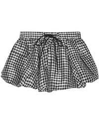 Ganni - Crinkled Check Mini Bubble Skirt - Lyst