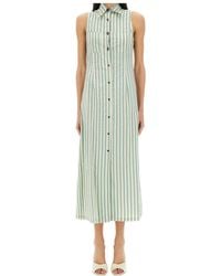 Alysi - Striped Button-Down Midi Dress - Lyst