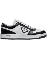 Prada - Downtown Leather Sneakers - Lyst