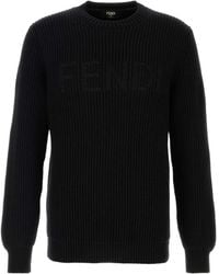 Fendi - Logo Lettering Crewneck Jumper - Lyst