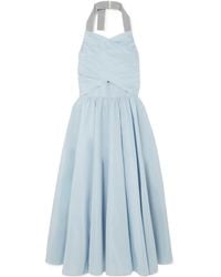 Patou - Pleated Halter Neck Midi Dress - Lyst