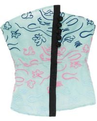 Emporio Armani - Embroidered Strapless Top - Lyst