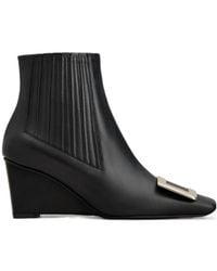 Roger Vivier - Belle Vivier Wedge Booties - Lyst