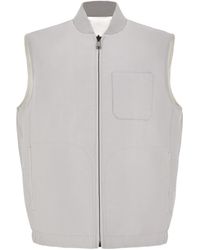 Canali - Light Linen And Silk Reversible Vest - Lyst