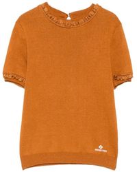 ShuShu/Tong - Lace-Trimmed Short-Sleeve Sweater - Lyst