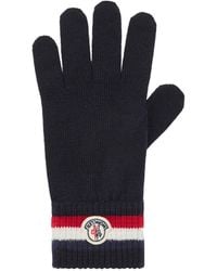 Moncler - Logo Patch Knitted Gloves - Lyst