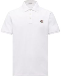 Moncler - Logo Patch Cotton Piquet Polo Shirt - Lyst