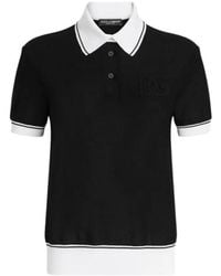 Dolce & Gabbana - Contrast Trim Logo Polo Shirt - Lyst