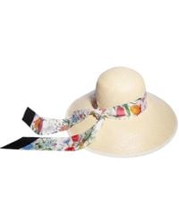 Gucci - Panama Twill Hat With Silk Ribbon - Lyst