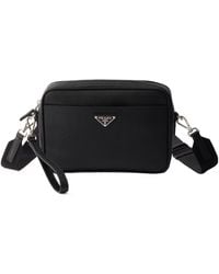 Prada - Triangle-Logo Zipped Shoulder Bag - Lyst