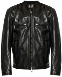 DSquared² - Long Sleeve Leather Jacket - Lyst