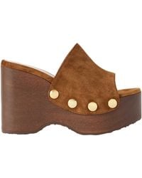 Gianvito Rossi - 60 Studded Suede Platform Wedge Mules - Lyst