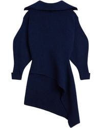 Givenchy - Asymmetric High Neck Knitted Dress - Lyst