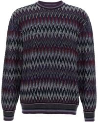 Missoni - Zigzag Pattern Wool Sweater With Crew Neck - Lyst