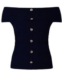 Liu Jo - Bardot-Neck Buttoned Top - Lyst