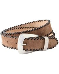 KHAITE - Leather-Trimmed Suede Belt - Lyst