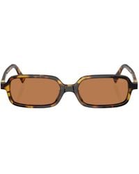 Miu Miu - Tortoiseshell Rectangle-Frame Sunglasses - Lyst