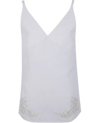 Semicouture - Floral-Embroidered V-Neck Tank Top - Lyst