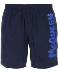 McQueen - Graffiti Logo Swim Shorts - Lyst