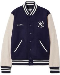 Sporty & Rich - New York Yankees Champions Embroidered Wool Bomber Jacket - Lyst
