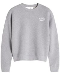 Maison Kitsuné - Maison Kitsuné Logo Embroidered Crewneck Sweatshirt - Lyst