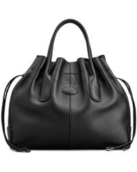 Tod's - Di Logo Patch Drawstring Tote Bag - Lyst