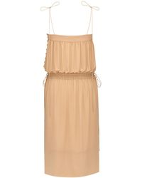Saint Laurent - Balloon Sleeveless Midi Dress - Lyst