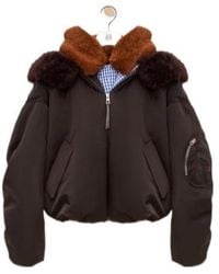 Loewe - Shearling-Trim Zip-Up Bomber Jacket - Lyst