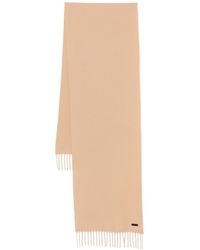 BOSS - Logo-Patch Fringed Scarf - Lyst