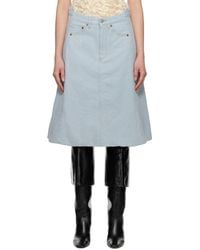 Victoria Beckham - Cocoon Detail Denim Midi Skirt - Lyst