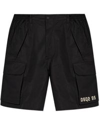 DSquared² - Logo Printed Cargo Shorts - Lyst