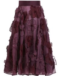 Dolce & Gabbana - Floral-Appliqué Midi Skirt - Lyst