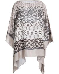 Brunello Cucinelli - Colorful Satin Short-Sleeve Top - Lyst
