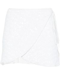 Oséree - Sequin-Embellished Wrap Mini Skirt - Lyst