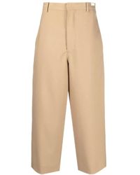 Marni - Wide Leg Cropped Wool Trousers - Lyst