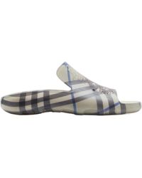 Burberry - Stingray Checked Equestrian Knight Motif Slides - Lyst