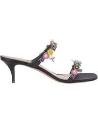 AMINA MUADDI - Floral-Decorated High-Heeled Sandals - Lyst