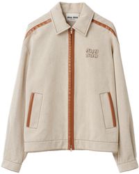Miu Miu - Jacquard Canvas Blouson Jacket - Lyst