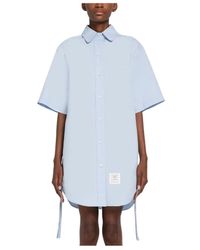 Thom Browne - Logo Patch Shirt Dress - Lyst
