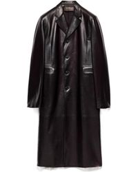 Prada - Nappa Leather Coat - Lyst