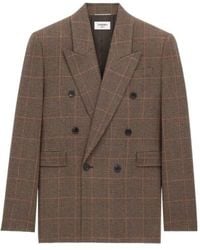 Saint Laurent - Prince De Galles Wool Blazer - Lyst