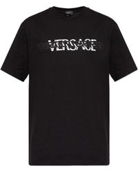 Versace - Logo-Print Crew-Neck T-Shirt - Lyst
