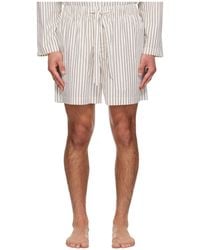 Tekla - Striped Pajama Shorts - Lyst