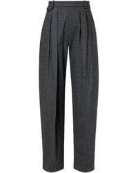 KHAITE - Dugan High-Rise Wool Tapered Pants - Lyst