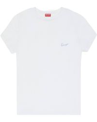 KENZO - Logo Embroidered T-Shirt - Lyst