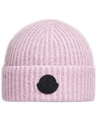 Moncler - Wool Mohair Blend Beanie - Lyst